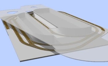 Slotcarbahn in 3D Ansicht